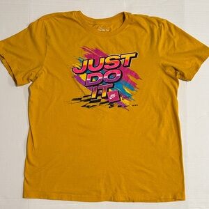 Nike Mustard Tee with Vibrant Graphic
